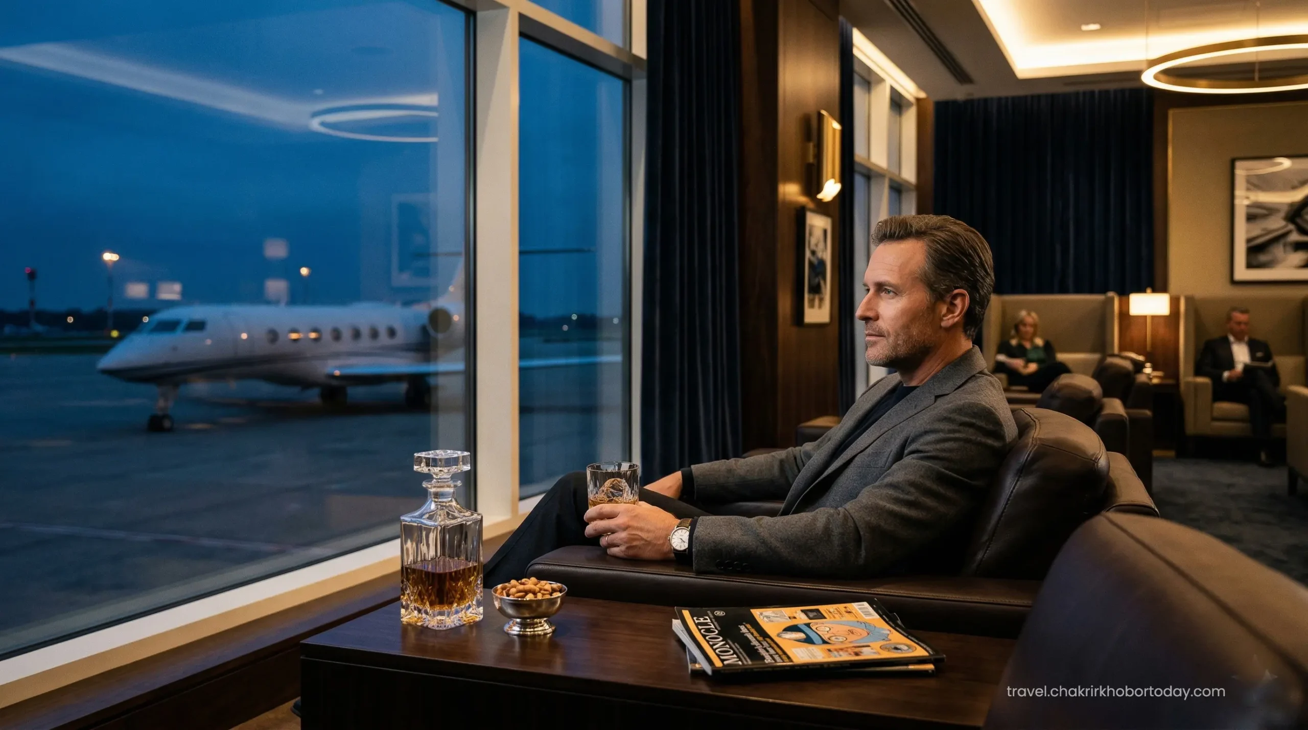 Enjoying exclusive Visa Infinite lounge access before a premium luxury flight from Dubai.