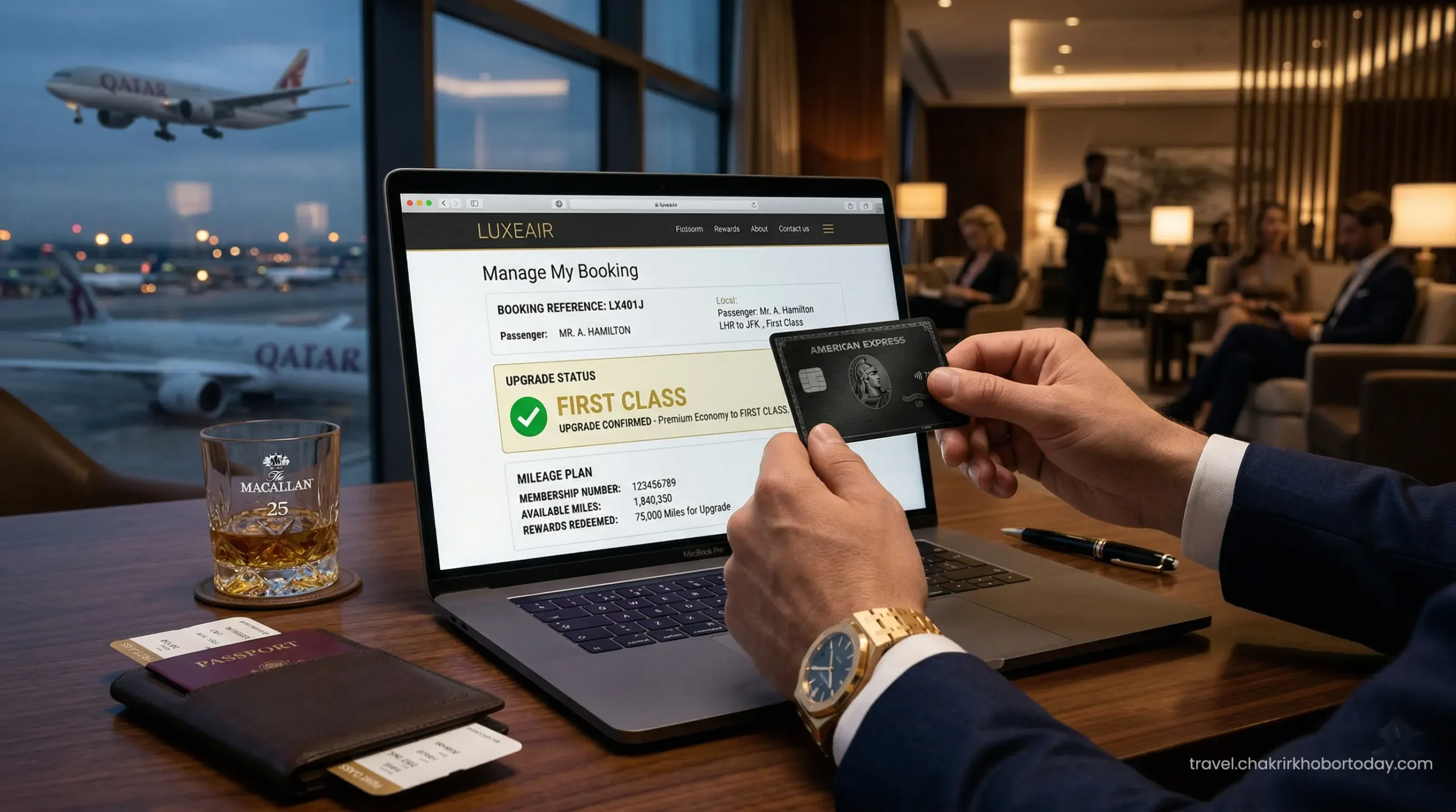 Successfully executing premium flight upgrade hacks using accumulated travel credit card points in the UAE.