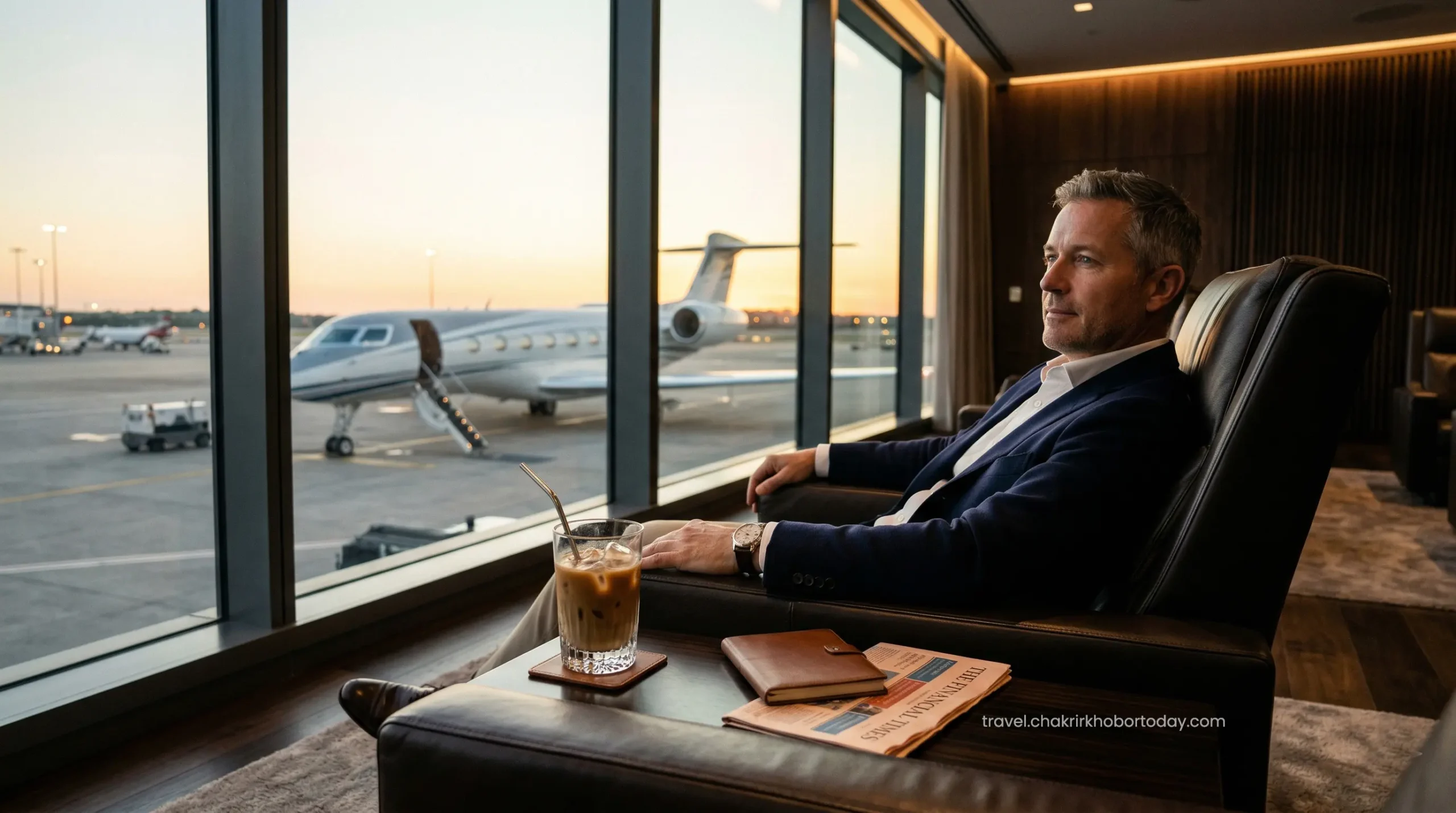 Enjoying complimentary VIP airport lounge access utilizing premium travel credit cards in the UAE.